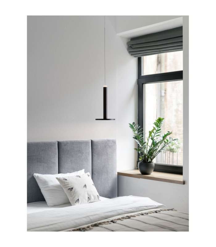 Palencia Integrated LED Pendant Ceiling Light Matt Black LED 10W 517lm 3000K-2