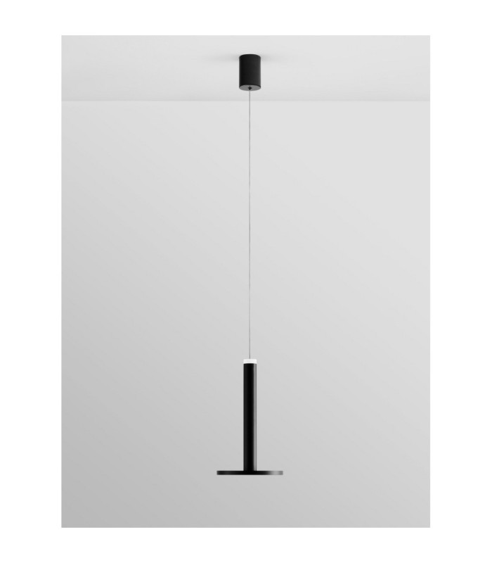 Palencia Integrated LED Pendant Ceiling Light Matt Black LED 10W 517lm 3000K-3