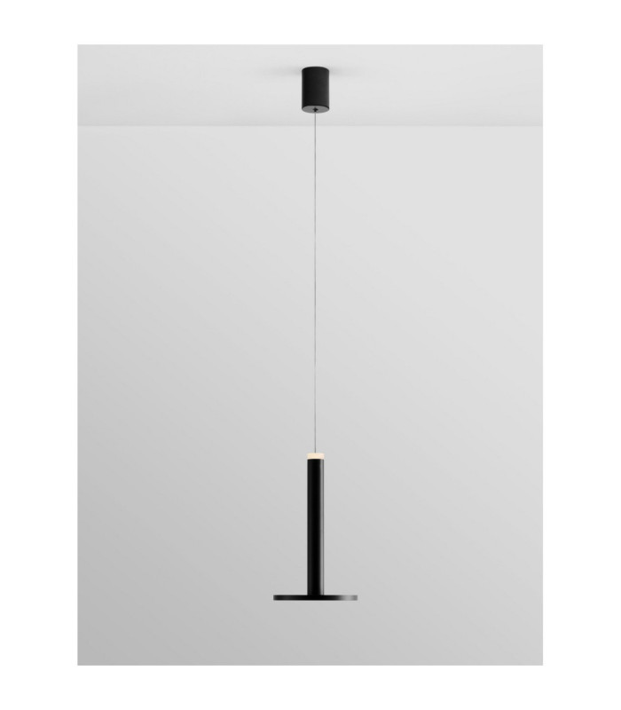 Palencia Integrated LED Pendant Ceiling Light Matt Black LED 10W 517lm 3000K-4