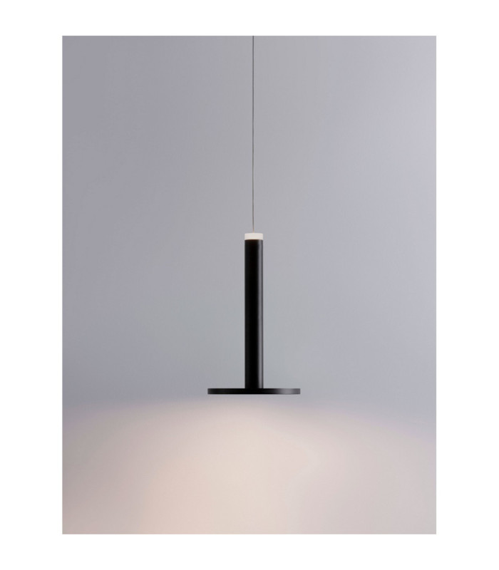 Palencia Integrated LED Pendant Ceiling Light Matt Black LED 10W 517lm 3000K-5