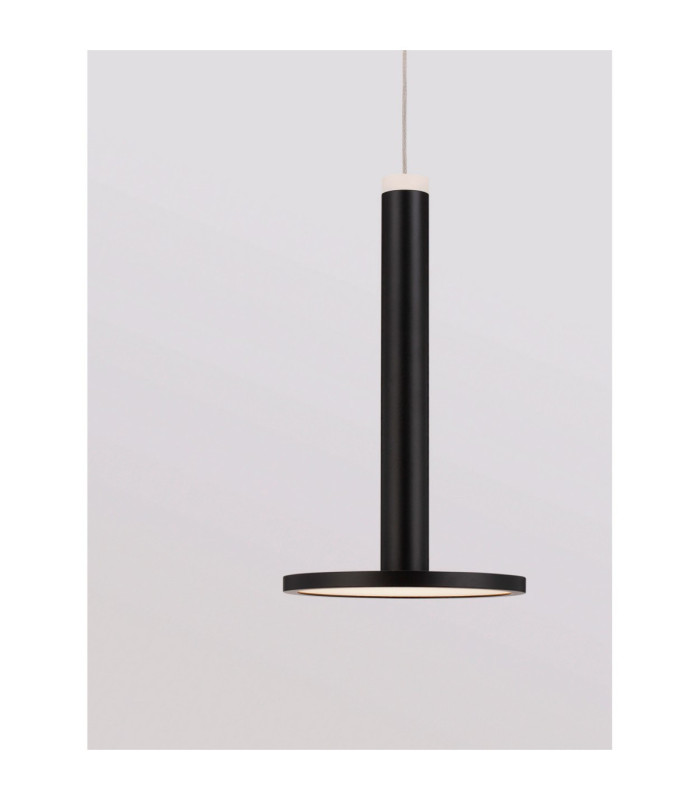 Palencia Integrated LED Pendant Ceiling Light Matt Black LED 10W 517lm 3000K-6