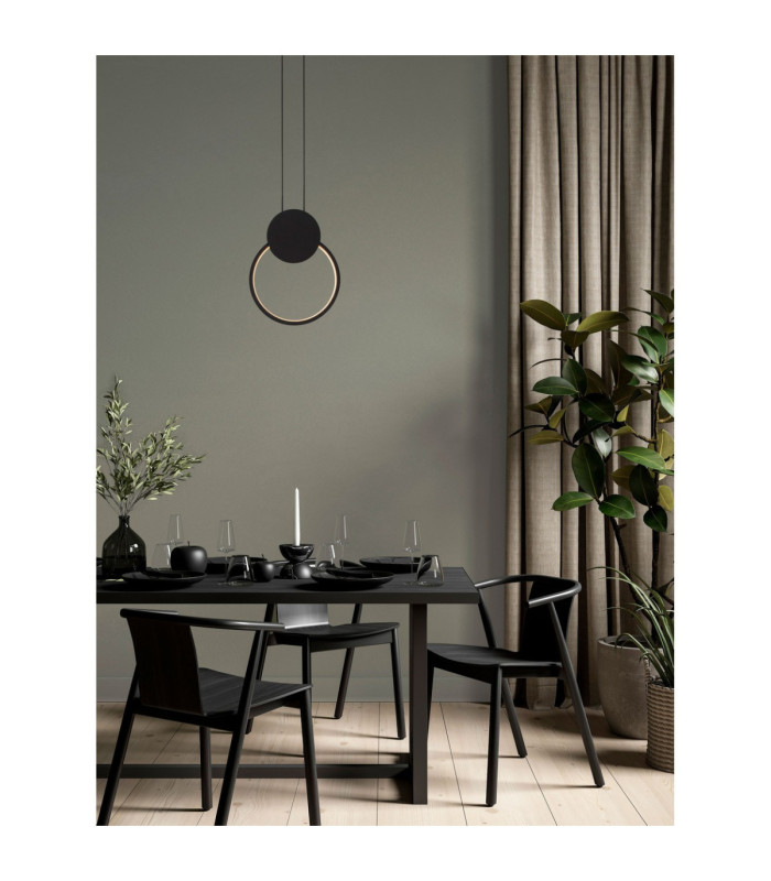 Wiro Round Integrated LED Pendant Ceiling Light Sandy Black LED 11W 770lm 3000K-2