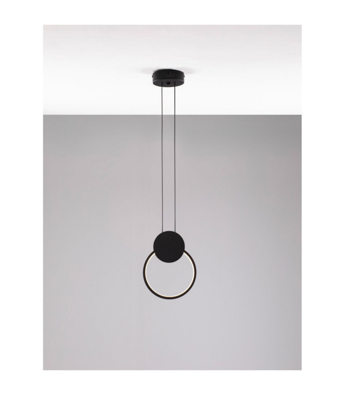 Wiro Round Integrated LED Pendant Ceiling Light Sandy Black LED 11W 770lm 3000K-4