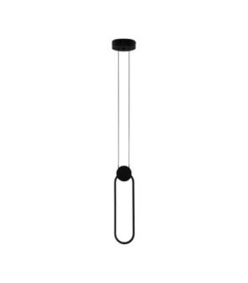 Wiro Oval Integrated LED Pendant Ceiling Light Sandy Black LED 11W 770lm 3000K-1