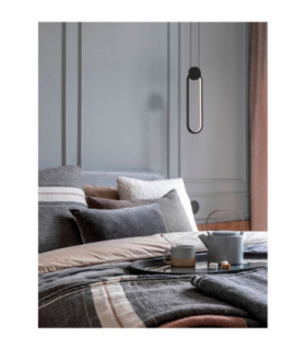 Wiro Oval Integrated LED Pendant Ceiling Light Sandy Black LED 11W 770lm 3000K-2