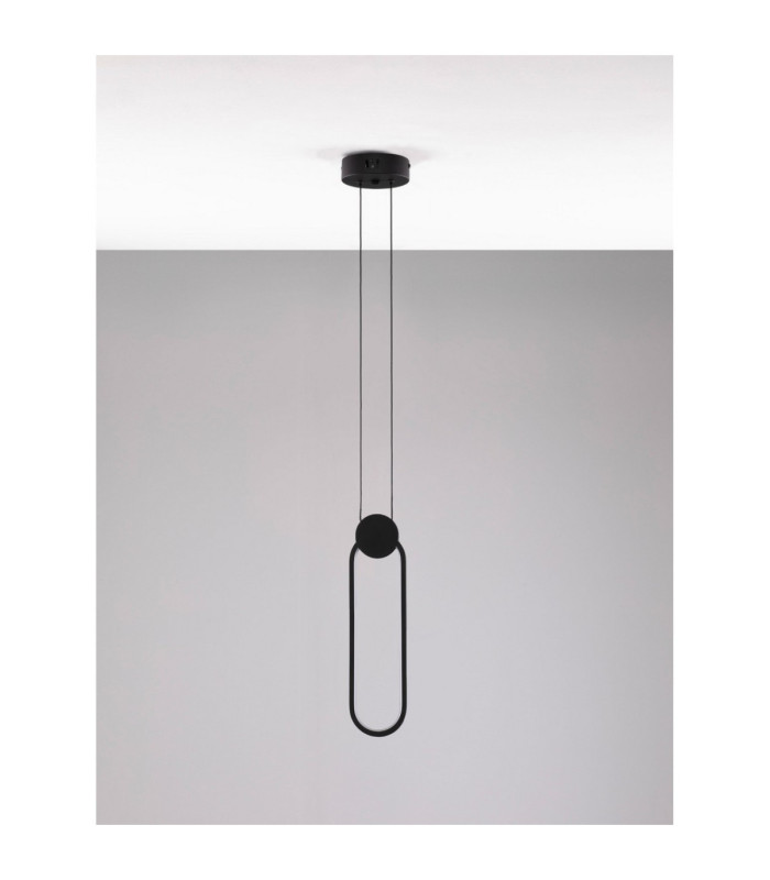 Wiro Oval Integrated LED Pendant Ceiling Light Sandy Black LED 11W 770lm 3000K-3