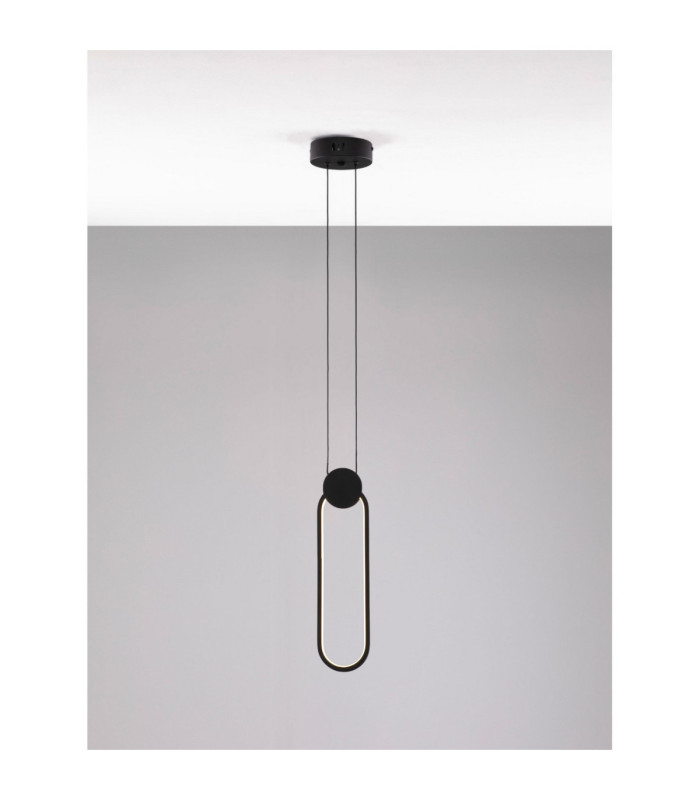 Wiro Oval Integrated LED Pendant Ceiling Light Sandy Black LED 11W 770lm 3000K-4