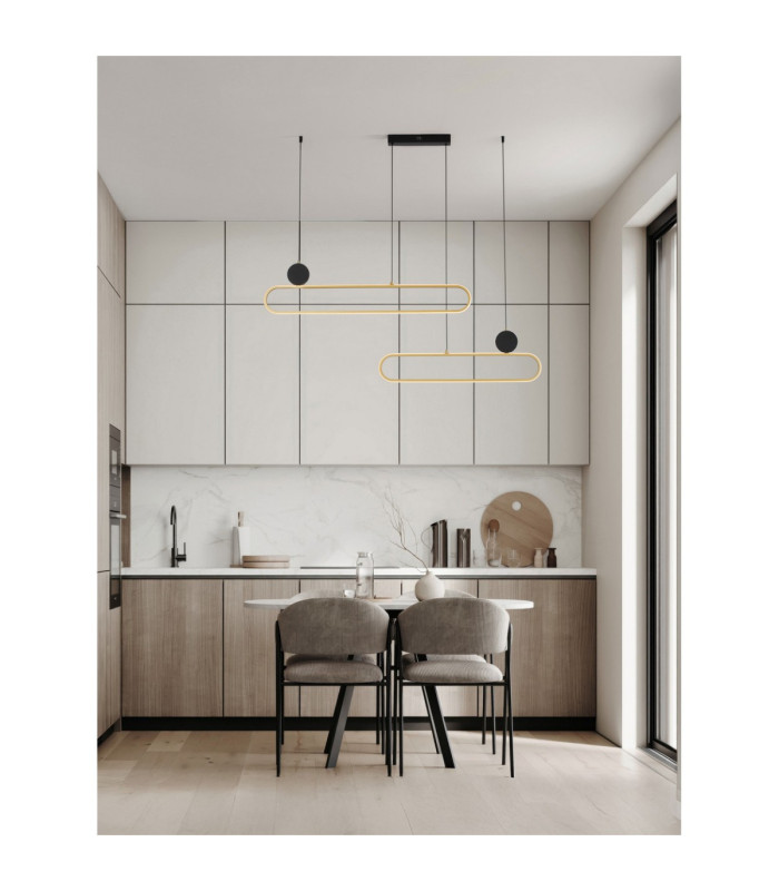 Liaise Integrated LED Pendant Ceiling Light Sandy Black Gold Triac Dimmable LED 49W 2060lm 3200K-2