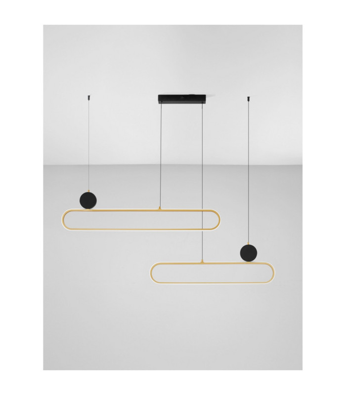 Liaise Integrated LED Pendant Ceiling Light Sandy Black Gold Triac Dimmable LED 49W 2060lm 3200K-3