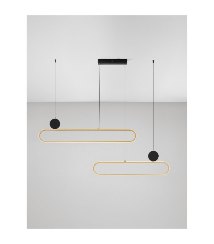 Liaise Integrated LED Pendant Ceiling Light Sandy Black Gold Triac Dimmable LED 49W 2060lm 3200K-4