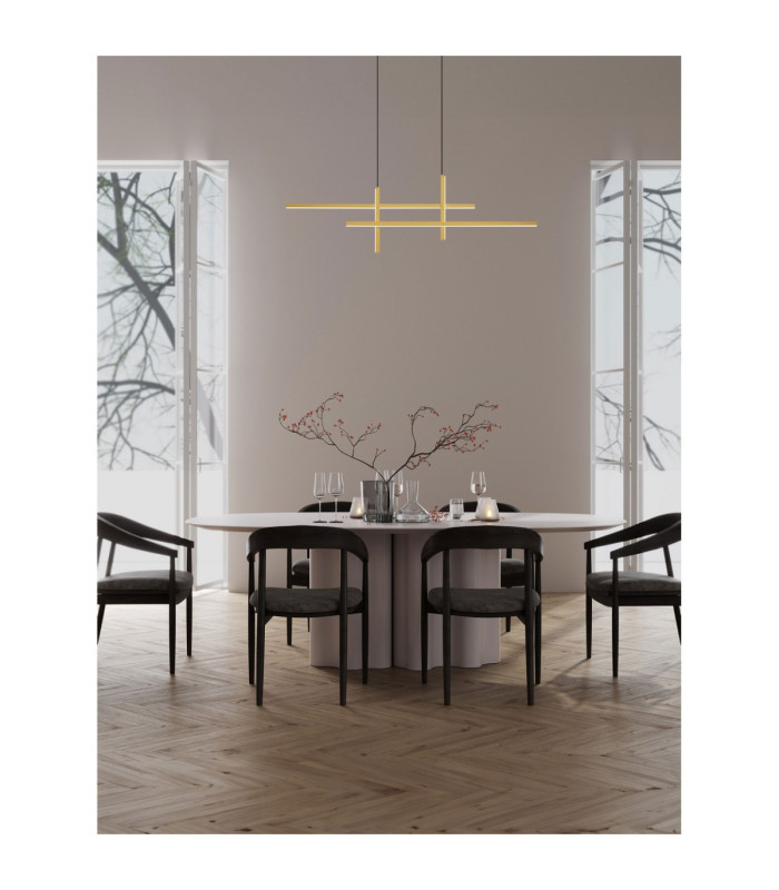 Antama Bar Pendant Ceiling Light Sandy Black Gold Triac Dimmable LED 43W 1478lm 3200K-2