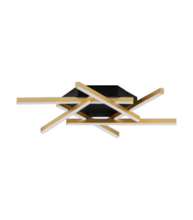 Antama Integrated LED Semi Flush Ceiling Light Sandy Black Gold Triac Dimmable LED 43W 1611lm 3200K-1