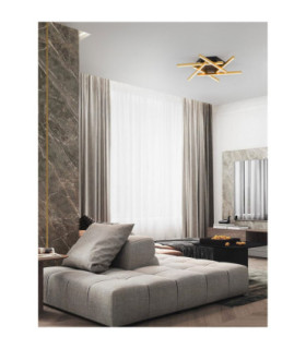Antama Integrated LED Semi Flush Ceiling Light Sandy Black Gold Triac Dimmable LED 43W 1611lm 3200K-2