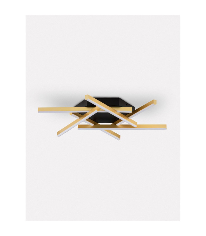 Antama Integrated LED Semi Flush Ceiling Light Sandy Black Gold Triac Dimmable LED 43W 1611lm 3200K-3