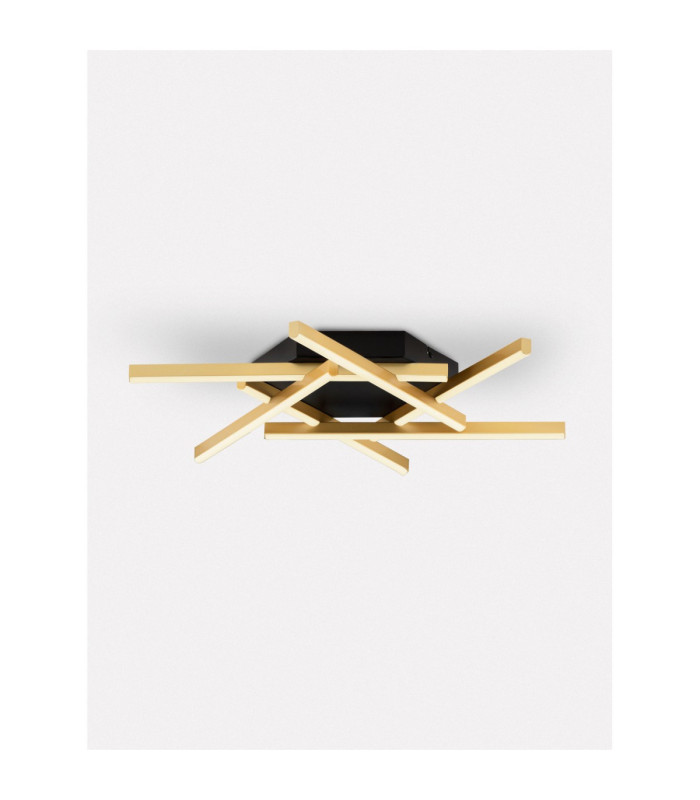 Antama Integrated LED Semi Flush Ceiling Light Sandy Black Gold Triac Dimmable LED 43W 1611lm 3200K-4