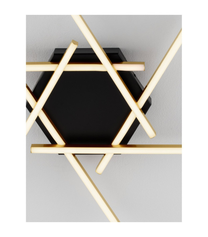 Antama Integrated LED Semi Flush Ceiling Light Sandy Black Gold Triac Dimmable LED 43W 1611lm 3200K-5