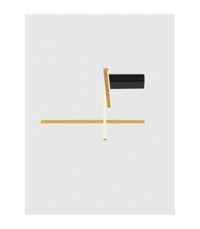 Antama Integrated LED Semi Flush Ceiling Light Sandy Black Gold Triac Dimmable LED 26W 973lm 3200K-5