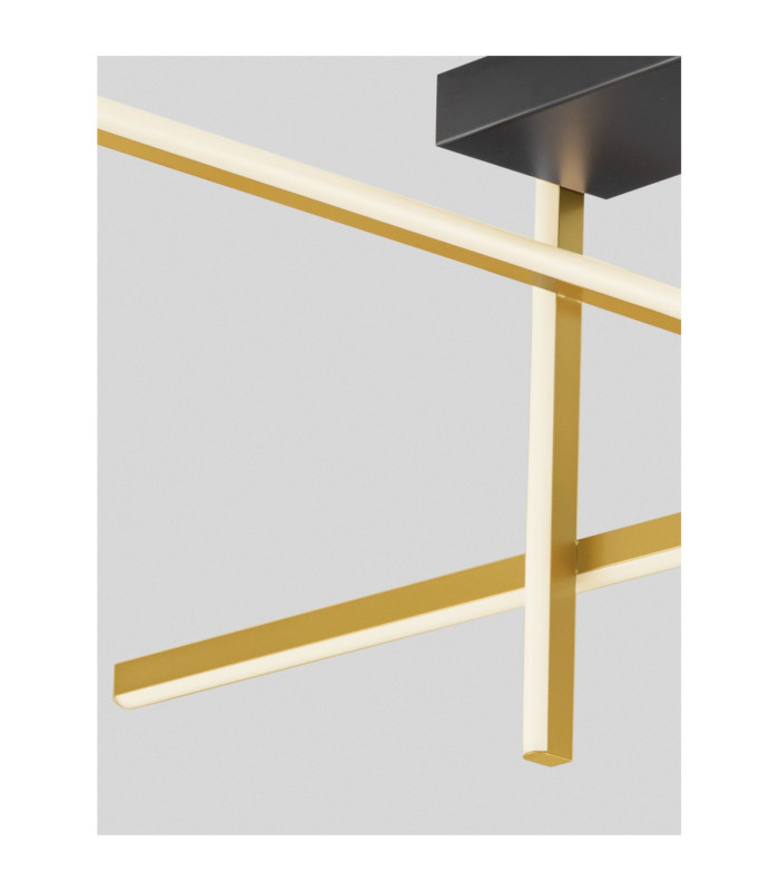 Antama Integrated LED Semi Flush Ceiling Light Sandy Black Gold Triac Dimmable LED 26W 973lm 3200K-6