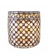 1 Light Indoor Wall Uplighter Dark Bronze with Tiffany Glass, E14 - 1