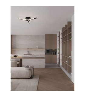 Nue Integrated LED Semi Flush Ceiling Light Matt Black Triac Dimmable LED 29W 1833lm 3000K-2