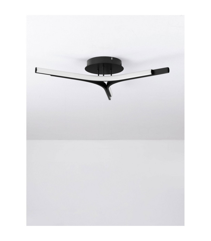 Nue Integrated LED Semi Flush Ceiling Light Matt Black Triac Dimmable LED 29W 1833lm 3000K-3