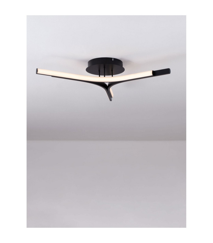 Nue Integrated LED Semi Flush Ceiling Light Matt Black Triac Dimmable LED 29W 1833lm 3000K-4