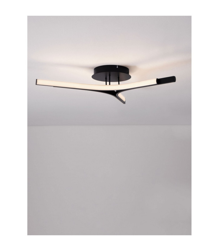 Nue Integrated LED Semi Flush Ceiling Light Matt Black Triac Dimmable LED 29W 1833lm 3000K-5