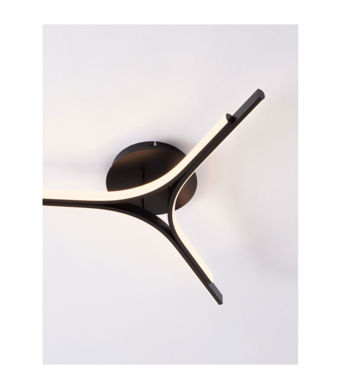Nue Integrated LED Semi Flush Ceiling Light Matt Black Triac Dimmable LED 29W 1833lm 3000K-6