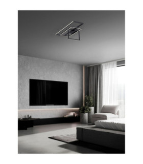 Clea Integrated LED Semi Flush Ceiling Light Sandy Black Triac Dimmable LED 31W 1860lm 3000K-2