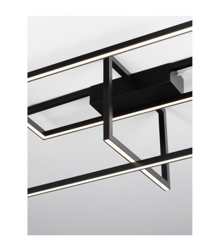Clea Integrated LED Semi Flush Ceiling Light Sandy Black Triac Dimmable LED 31W 1860lm 3000K-3