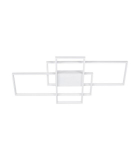 Clea Integrated LED Semi Flush Ceiling Light Sandy White Dimmable LED 58W 3455lm 2700-3500-5000K CCT Remote Control-1