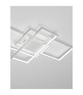 Clea Integrated LED Semi Flush Ceiling Light Sandy White Dimmable LED 58W 3455lm 2700-3500-5000K CCT Remote Control-2