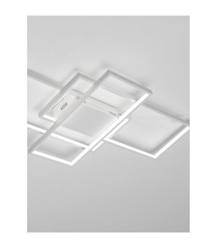 Clea Integrated LED Semi Flush Ceiling Light Sandy White Dimmable LED 58W 3455lm 2700-3500-5000K CCT Remote Control-2
