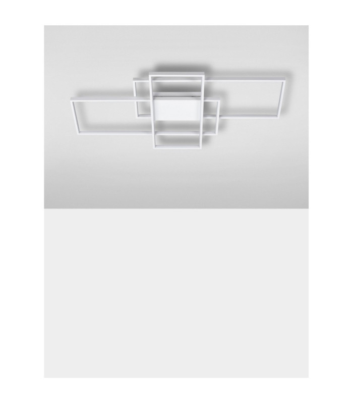 Clea Integrated LED Semi Flush Ceiling Light Sandy White Dimmable LED 58W 3455lm 2700-3500-5000K CCT Remote Control-3