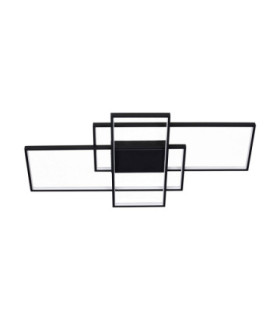 Clea Integrated LED Semi Flush Ceiling Light Sandy Black Dimmable LED 58W 3455lm 2700-3500-5000K CCT Remote Control-1