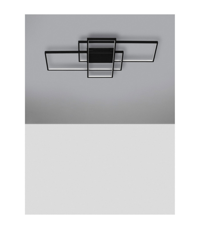 Clea Integrated LED Semi Flush Ceiling Light Sandy Black Dimmable LED 58W 3455lm 2700-3500-5000K CCT Remote Control-3