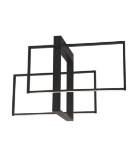 Clea Integrated LED Semi Flush Ceiling Light Sandy Black LED 26W 1560lm 3000K-1