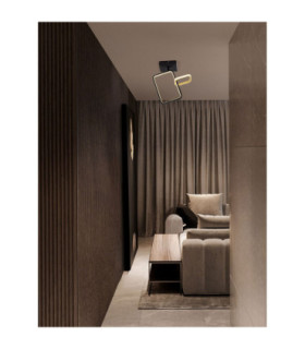 Imar Integrated LED Semi Flush Ceiling Light Sandy Black Gold Triac Dimmable LED 30W 1261lm 3200K-2