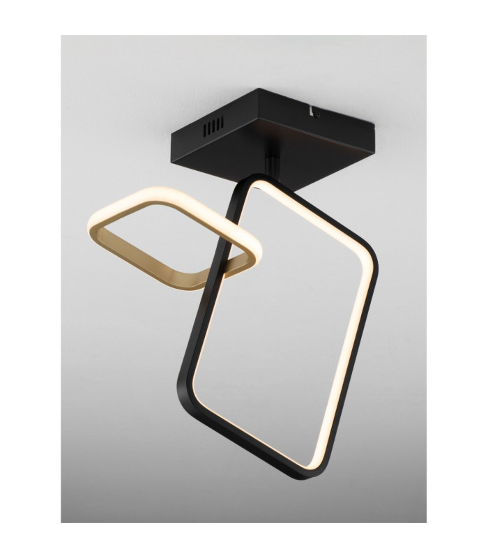 Imar Integrated LED Semi Flush Ceiling Light Sandy Black Gold Triac Dimmable LED 30W 1261lm 3200K-5