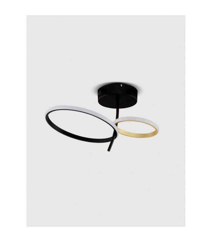 Imar Integrated LED Semi Flush Ceiling Light Sandy Black Gold Triac Dimmable LED 30W 1489lm 3200K-3