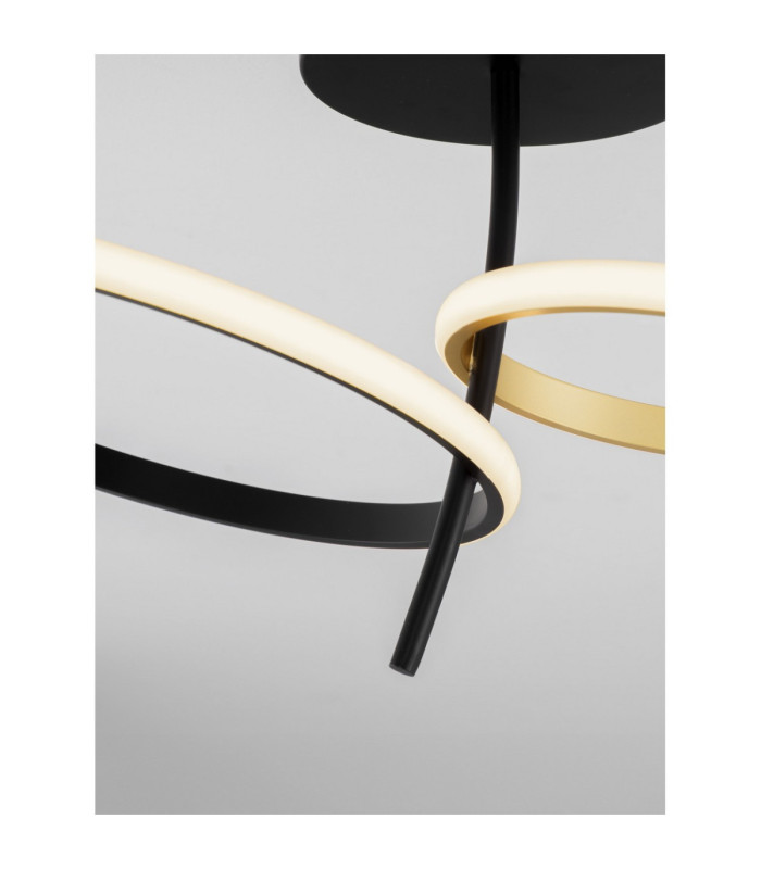 Imar Integrated LED Semi Flush Ceiling Light Sandy Black Gold Triac Dimmable LED 30W 1489lm 3200K-5
