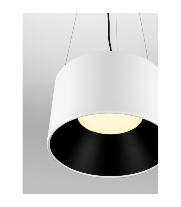 Atil Cylindrical Pendant Ceiling Light Sandy White Black LED 24W 1268lm 3000K-5