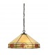 1 Light Medium Ceiling Pendant Dark Bronze, Tiffany glass, E27 - 1