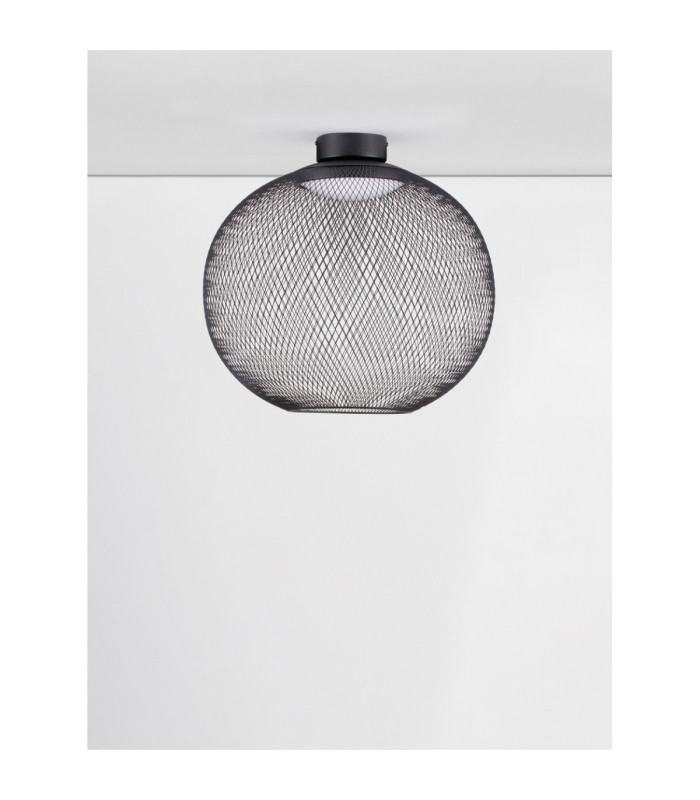 Kinetic Bowl Semi Flush Ceiling Light Matt Black LED 24W 727lm 3000K-3