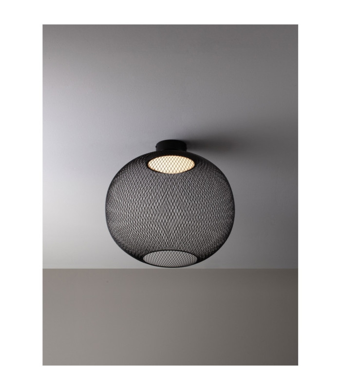 Kinetic Bowl Semi Flush Ceiling Light Matt Black LED 24W 727lm 3000K-5