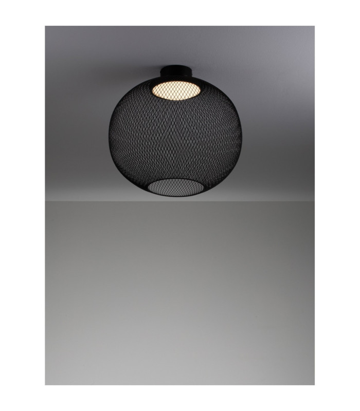 Kinetic Bowl Semi Flush Ceiling Light Matt Black LED 24W 727lm 3000K-7