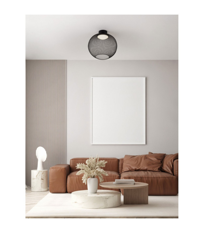 Kinetic Bowl Semi Flush Ceiling Light Matt Black LED 19W 593lm 3000K-2