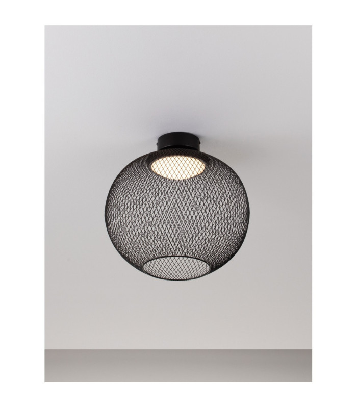Kinetic Bowl Semi Flush Ceiling Light Matt Black LED 19W 593lm 3000K-5