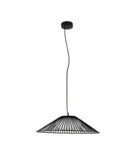Brume Wire Frame Pendant Ceiling Light Matt Black Opal LED 21W 963lm 3000K-1