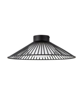 Brume Bowl Semi Flush Ceiling Light Matt Black Opal LED 13W 679lm 3000K-1